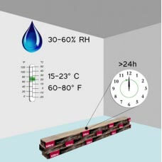 Humidity, Temperature and Acclimation levels for engineered wood flooring installation.